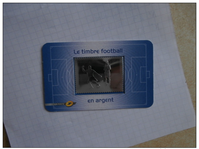 Timbre En Argent Football - Neufs