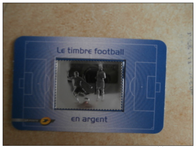 Timbre En Argent Football - Neufs