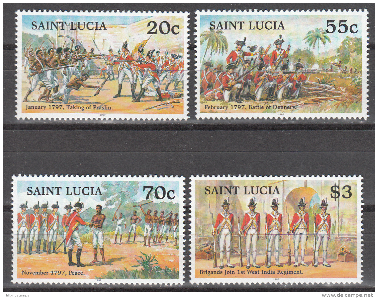 St Lucia    Scott No.  1076-79    Mnh   Year  1997 - Ste Lucie (...-1978)