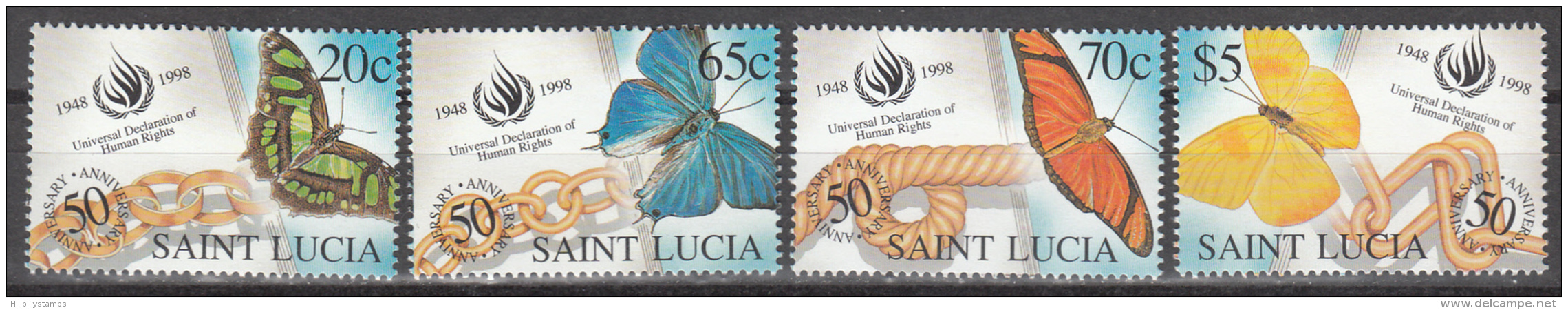 St Lucia    Scott No.  1091-94    Mnh   Year  1998 - Ste Lucie (...-1978)