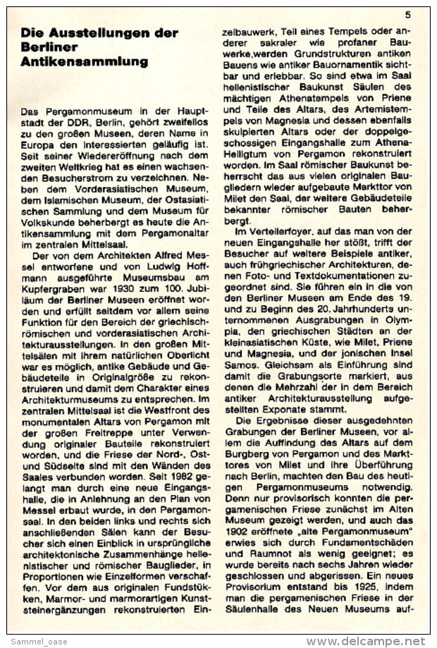 Antikensammlung Berlin  -  Führer Durch Die Ausstellung  -  Beschreibung Mit Bildern  -  Von 1984 - Art