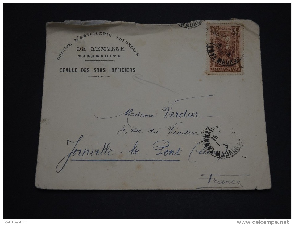 FRANCE / MADAGASCAR - Enveloppe à Entête Du Cercle Des Sous Officiers Pour La France En 193.. - A Voir - L 710 - Lettres & Documents