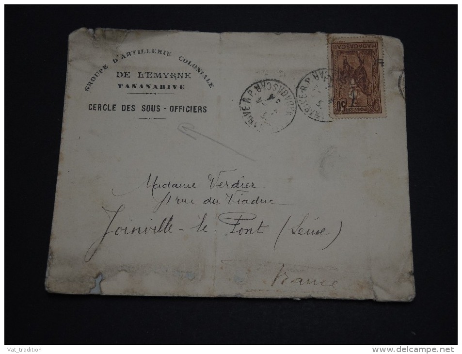 FRANCE / MADAGASCAR - Enveloppe à Entête Du Cercle Des Sous Officiers Pour La France En 1934 - A Voir - L 711 - Lettres & Documents