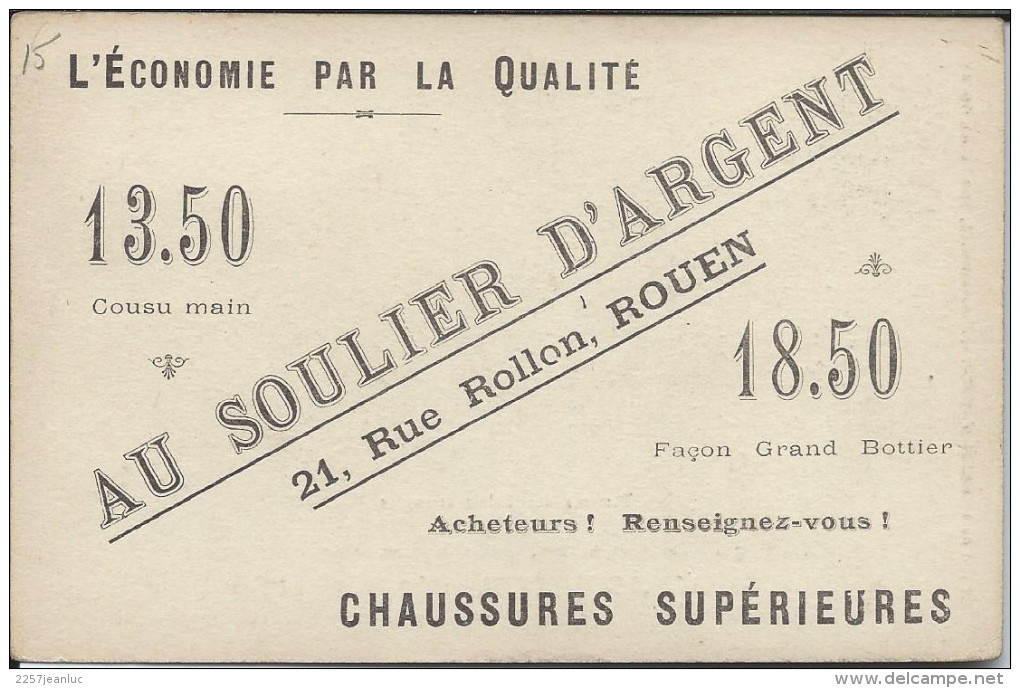 Pub Au Soulier D'Argent à Rouen Sur CP Exposition Universelle De Paris  En 1900 - Expositions