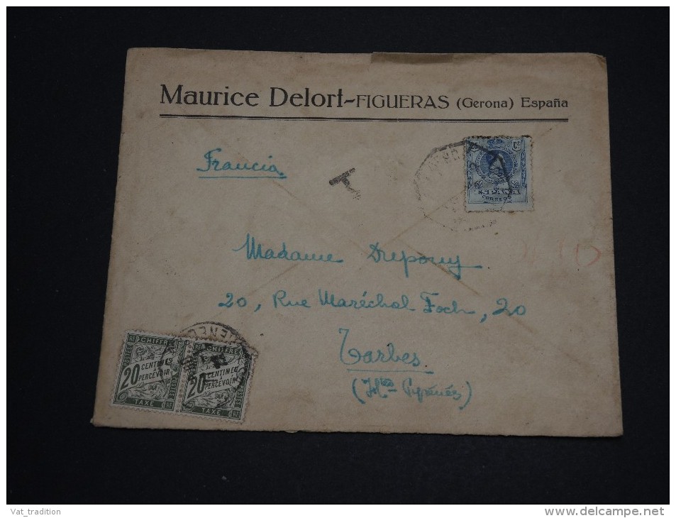 FRANCE - Taxes Sur Enveloppe En Provenance D' Espagne - A Voir - L 724 - 1859-1959 Lettres & Documents