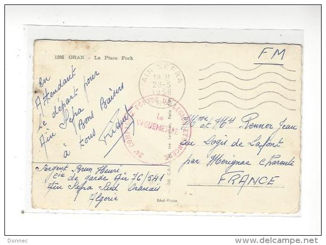 CACHET " 24è Compagnie Portée De Légion Etrangère "  Cad Aïn Sefra 28.5.1956 Sur Cp Oran - Guerre D'Algérie