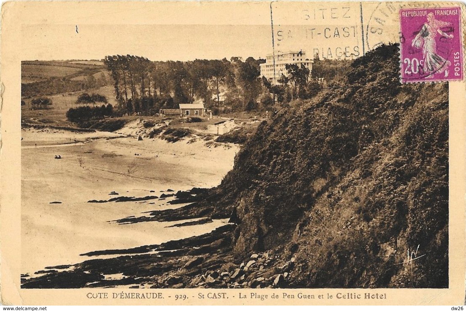 Côte D'Emeraude - St Saint-Cast - La Plage De Pen Guen Et Le Celtic Hôtel - Edition Laurent Nel - Carte N°929 - Saint-Cast-le-Guildo