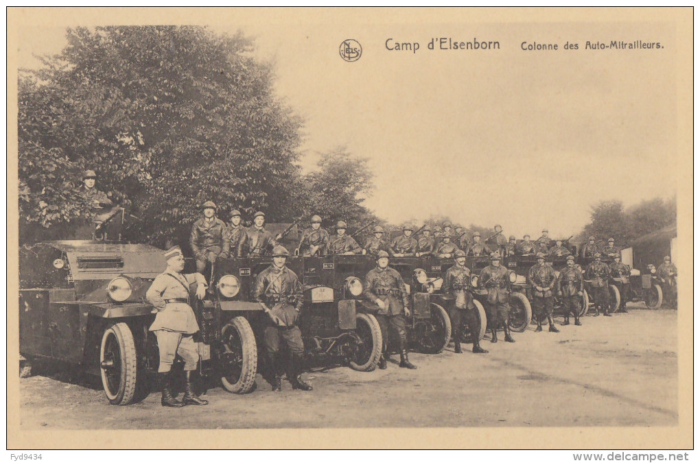 CPA - Le Camp D´Elsenborn - Colonne Des Auto Mitrailleurs - Elsenborn (camp)