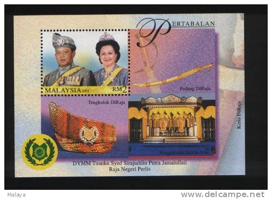 Malaysia 2001 MS Installation King Of Perlis MNH. HIGH VALUE.... - Malaysia (1964-...)