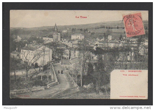 DF / 81 TARN / MONESTIÉS / VUE GENERALE / CIRCULÉE EN 1903 - Monesties