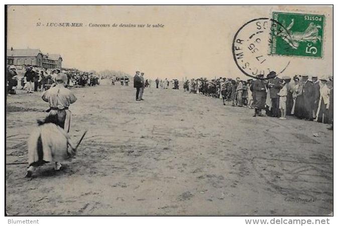 CPA Luc Sur Mer Concours De Dessins Sur Le Sable Circulé - Luc Sur Mer