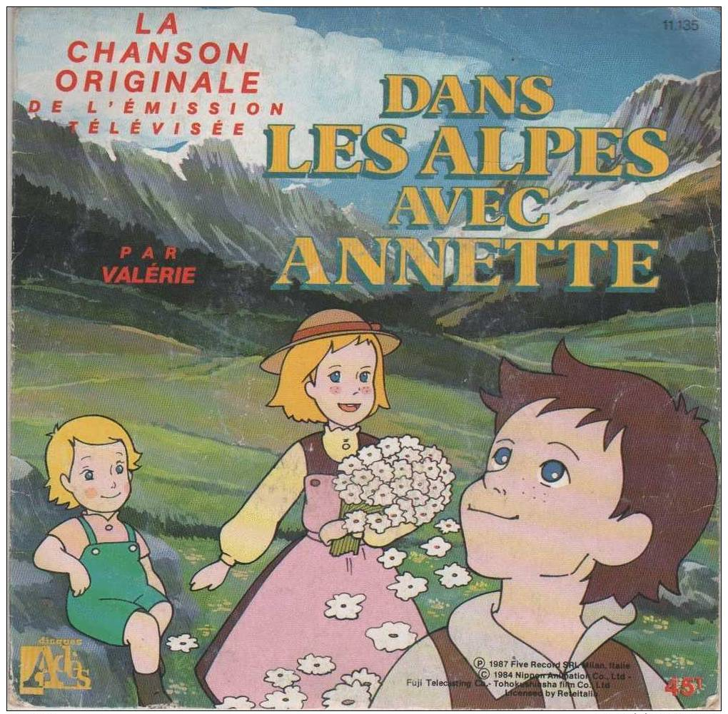 45T B.O DE LA SERIE TV DANS LES ALPES AVEC ANNETTE - Enfants