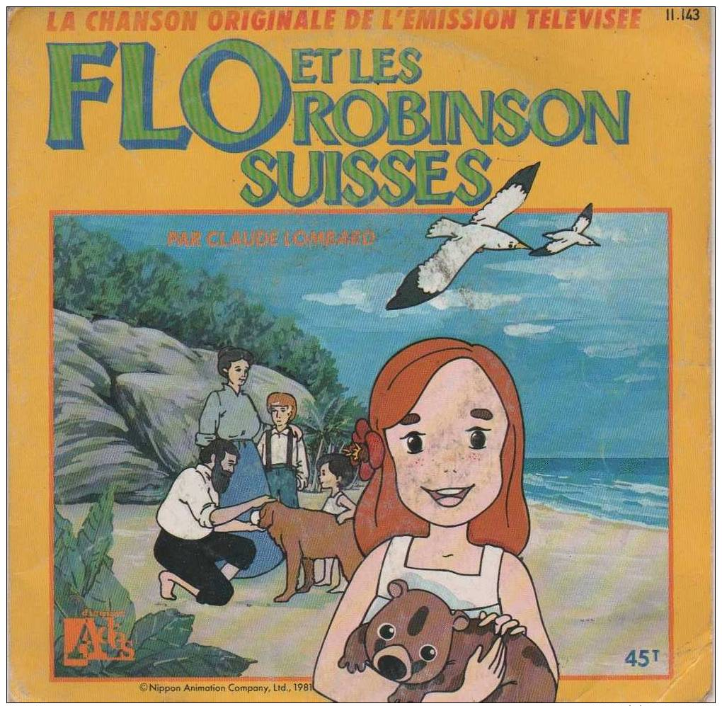 45T B.O DE LA SERIE TV FLO ET LES ROBINSON SUISSES - Enfants