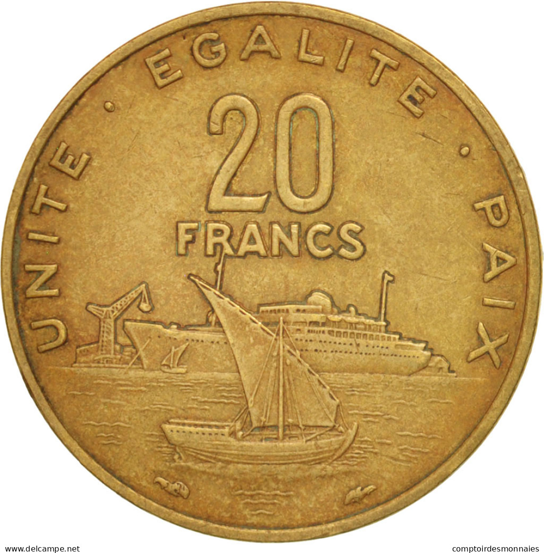Monnaie, Djibouti, 20 Francs, 1983, Paris, TTB+, Aluminum-Bronze, KM:24 - Djibouti