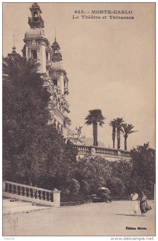 MONACO----MONTE CARLO--Le Théâtre Et Terrasses--voir état  2 Scans - Terraces