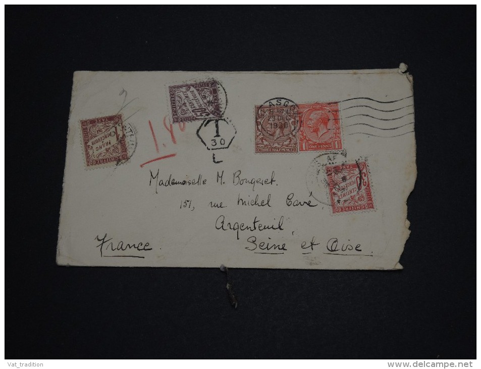 FRANCE - Enveloppe De Glasgow En 1930 Pour Argenteuil , Taxée - A Voir - L 823 - 1859-1959 Lettres & Documents
