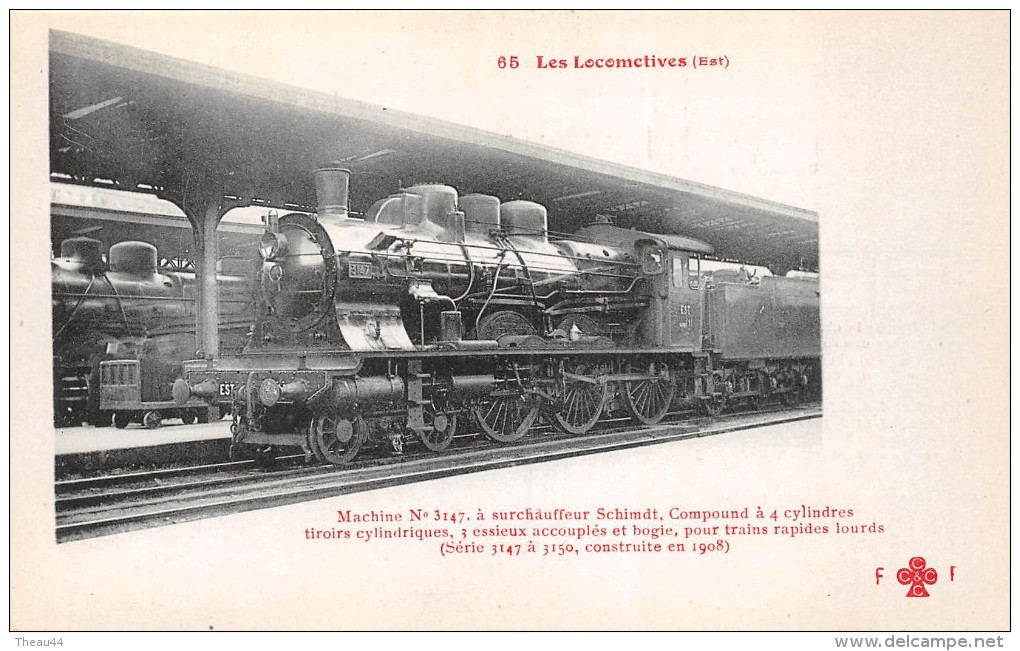 ¤¤  -  65   -  Les Locomotives   -  Machines N° 3147 à Surchauffeur Schimdt  -  Collection FLEURY  - - Trains