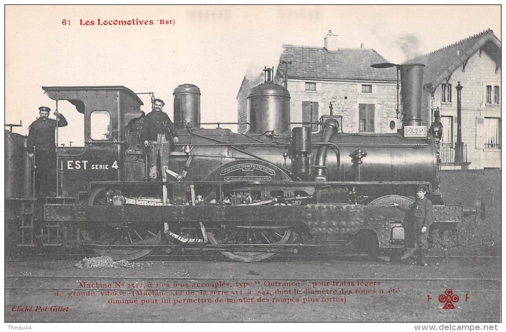 ¤¤  -  61   -  Les Locomotives   -  Machine N° 2512 à 2 Essieux Accouplés   -  Collection FLEURY  - - Treni