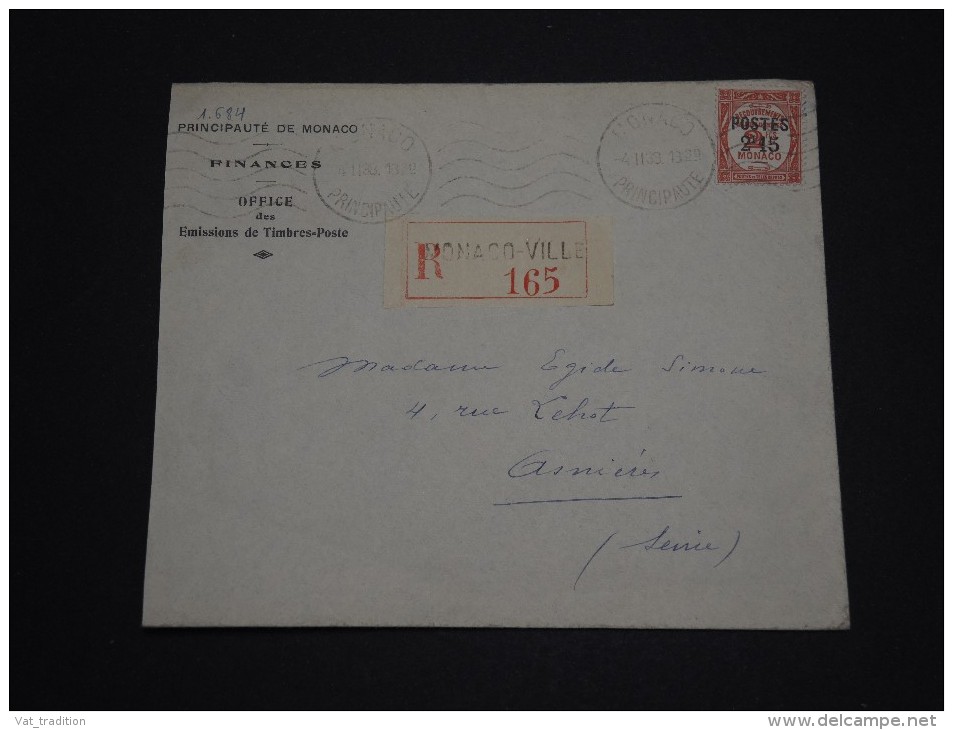 MONACO - Enveloppe En Recommandée Pour La France En 1938 , Affranchissement Plaisant - A Voir - L 847 - Storia Postale