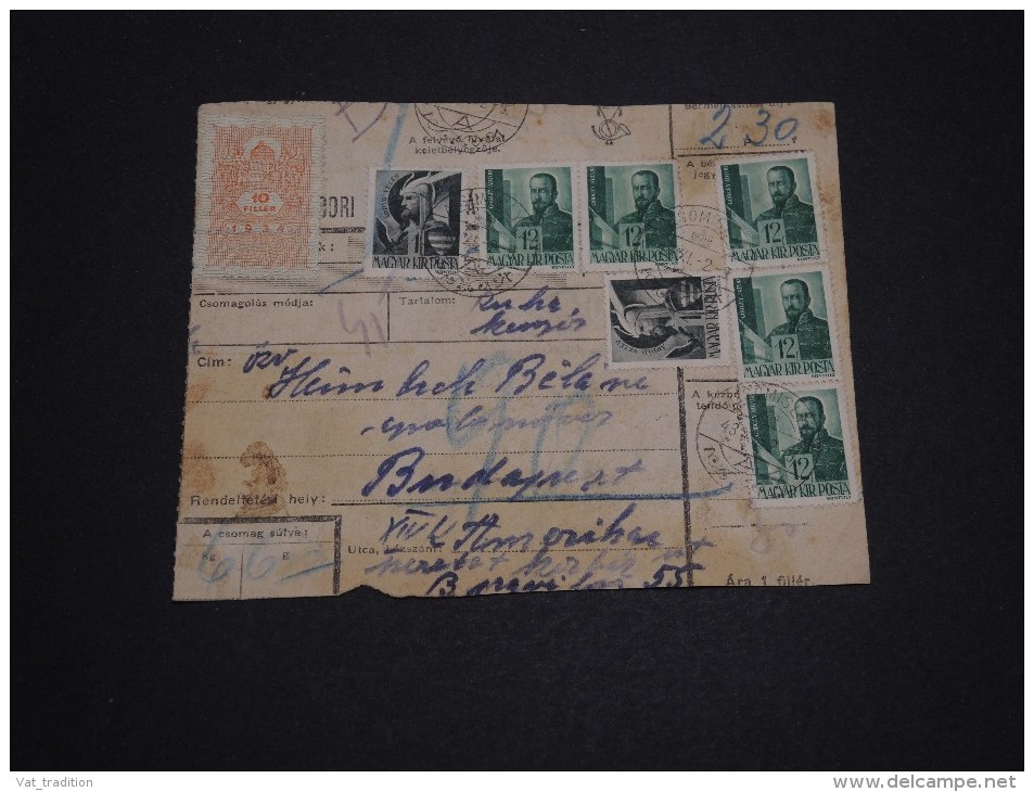 HONGRIE - Colis Postal Pour Budapest - A Voir - L 853 - Paketmarken
