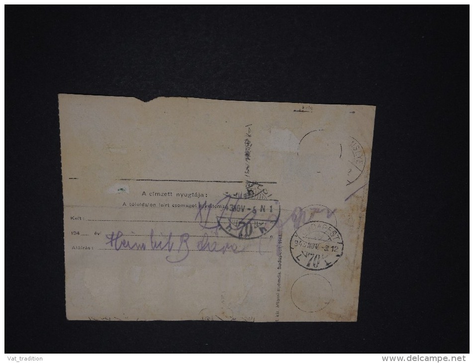 HONGRIE - Colis Postal Pour Budapest - A Voir - L 853 - Pacchi Postali