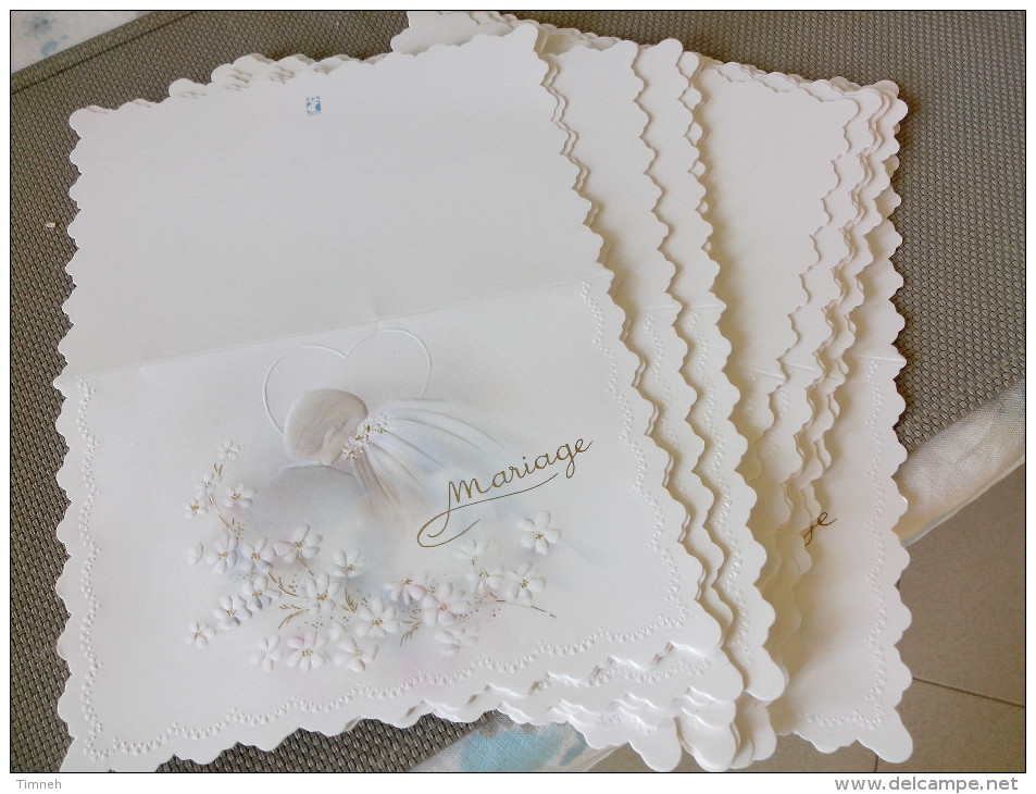 LOT 25 INVITATIONS De MARIAGE Neuf 22cmx16cm à Plier En Deux - Jolie Image D'un Couple - Otros & Sin Clasificación