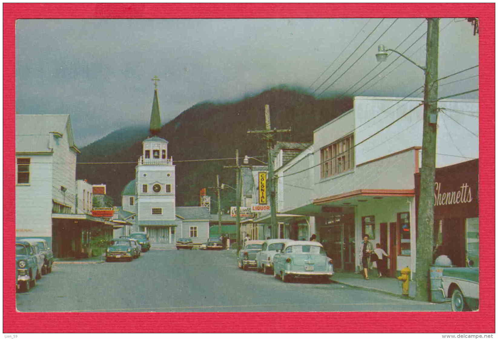 215677 / Sitka -  Alaska - MAIN STREET TOWARD ST. MICHAEL CATHEDRAL FOUNDED BY RUSSIA IN 1799 , United States USA - Sitka