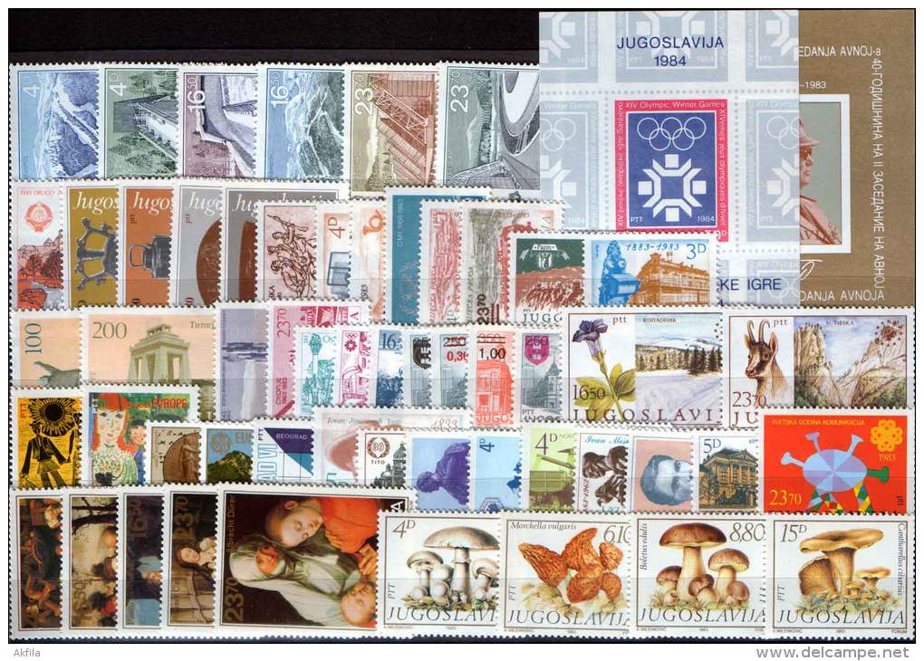 Yugoslavia, 10 Complete Years From 1982 To 1991 Year Without Surcharge Stamps, MNH (**) - Collections, Lots & Séries