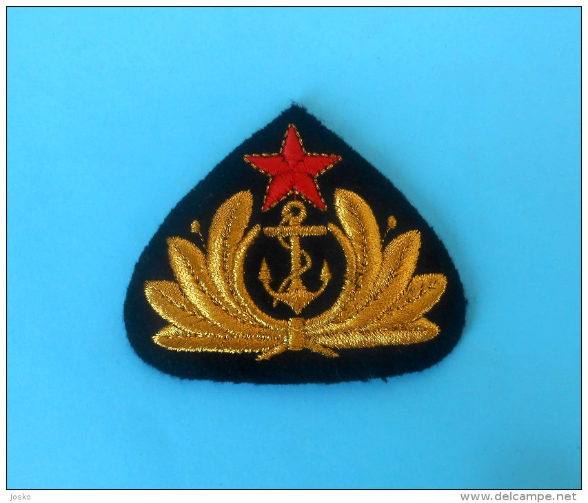 YUGOSLAVIA NAVY Vintage Embroidered Hat Cap Badge JNA Army ** Marine Kriegsmarine Marina Militare Fuerzas Navales Navale - Uniforms