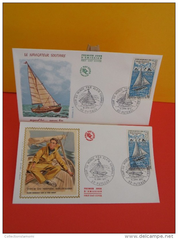 FDC- Le Navigateur Solitaire, Alain Gerbault - 92 Puteaux - 10.1.1970 - 1er Jour, Coté 12 € Lot 2 FDC - 1970-1979