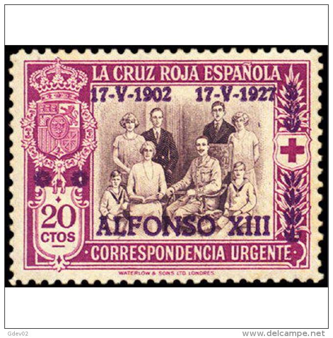 ES362STV-LFT**362TCUR.ANIVERSARIO.JURA CONSTITUCION POR ALFONSO Xlll. 1927 (Ed 362*) Con Leve Charnela MAGNIFICO - Correo Urgente