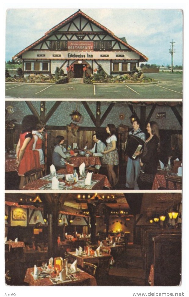Vancouver Washington, Edelweiss Inn Restaurant, Accordian Instrument, German Theme Decor, C1970s Vintage Postcard - Vancouver