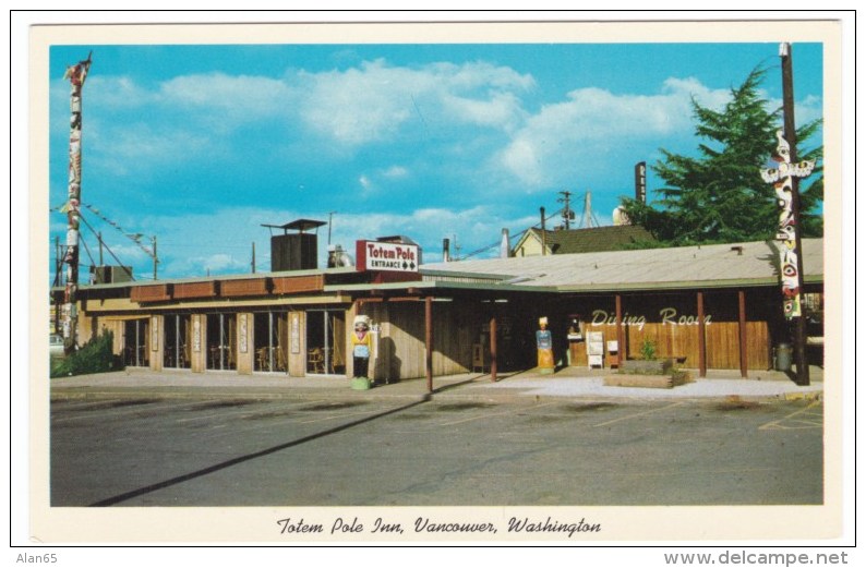 Vancouver Washington, Totem Pole Restaurant, C1960s Vintage Postcard - Vancouver