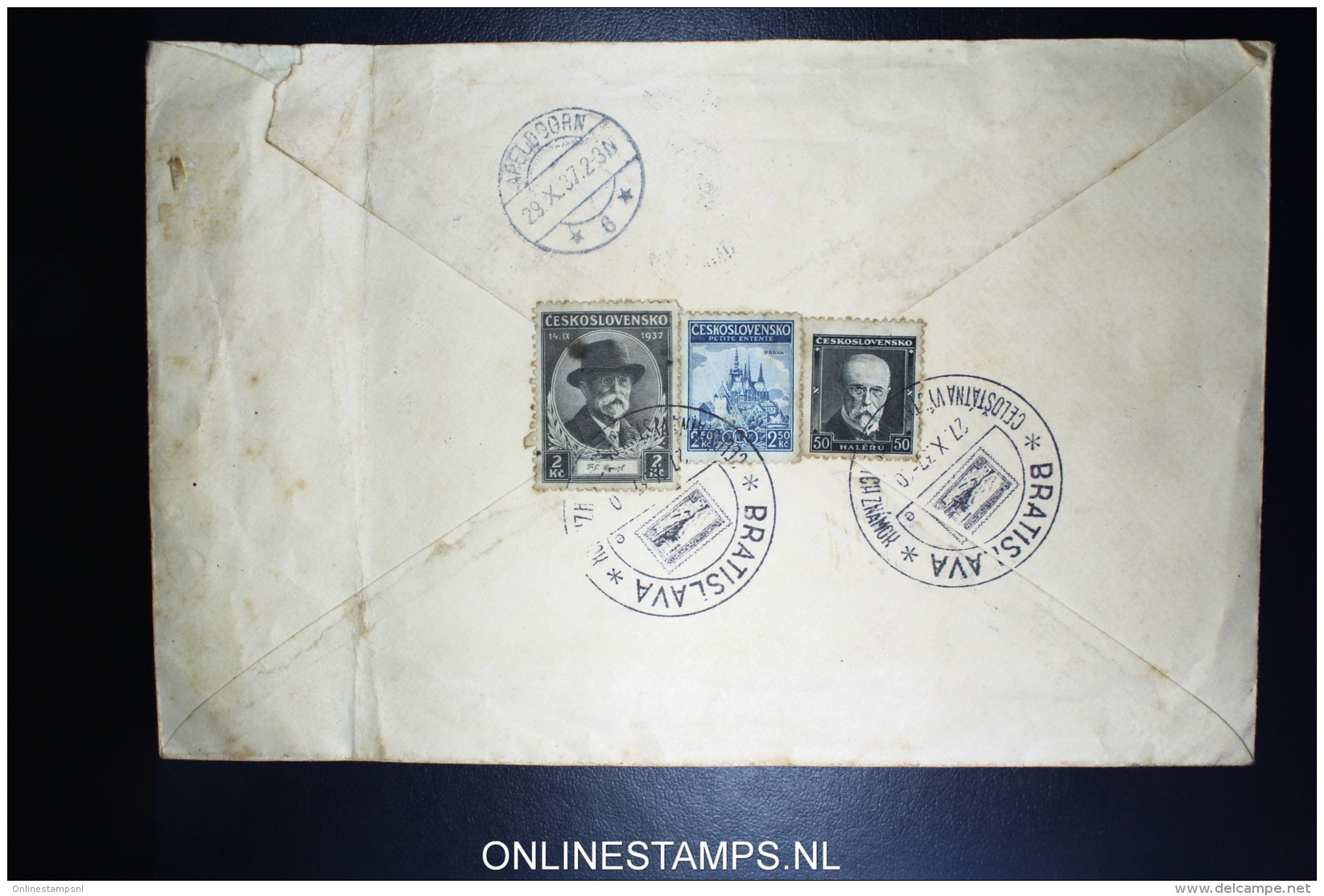 Czechoslovakia Registered Cover Mi Block 1  Bratislava  To Apeldoorn Holland - Luftpost