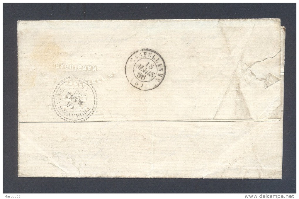 VAR 83 DRAGUIGNAN LAC TAD 15 17/03/1866 GC 1349 Sur N° 22 TTB - 1849-1876: Période Classique