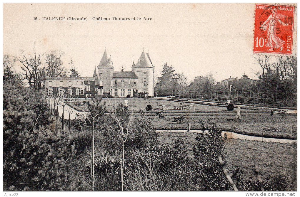 3975. CPA 33 TALENCE. CHATEAU THOUARS ET LE PARC. - Autres & Non Classés