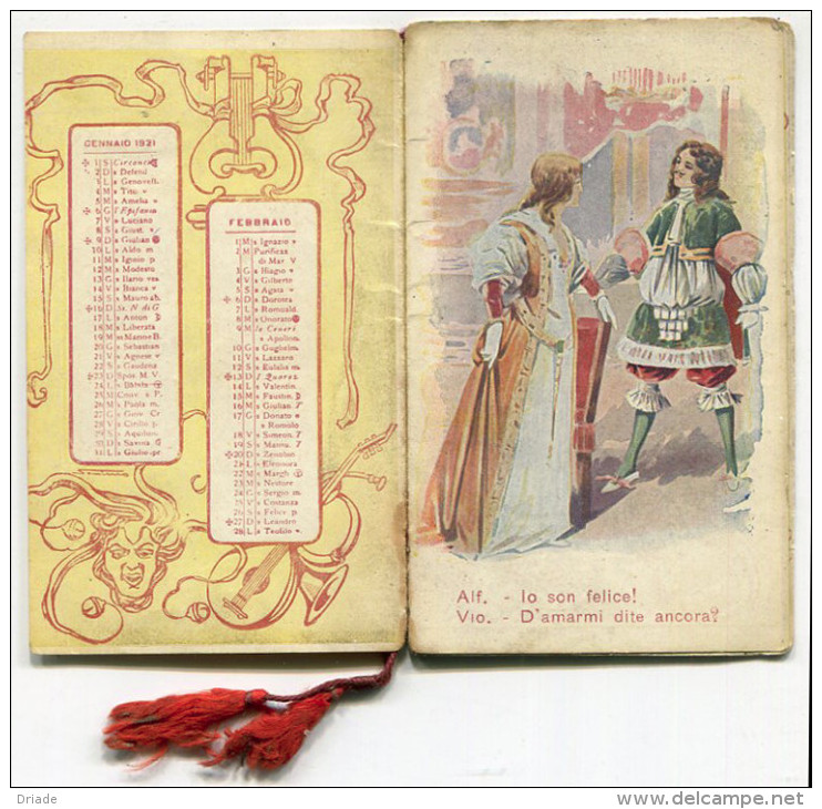 CALENDARIETTO DA BARBIERE LA TRAVIATA ANNO 1921 CALENDRIER OPERA LIRICA - Formato Piccolo : 1921-40