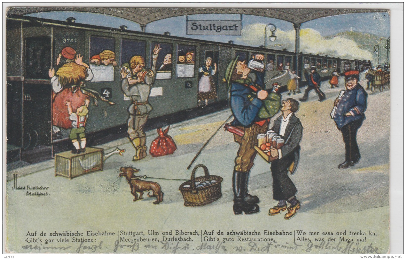 Kunstler Hans Boettcher - Stuttgart - Schwab. Eisenbahn 3. Serie - Boettcher, Hans