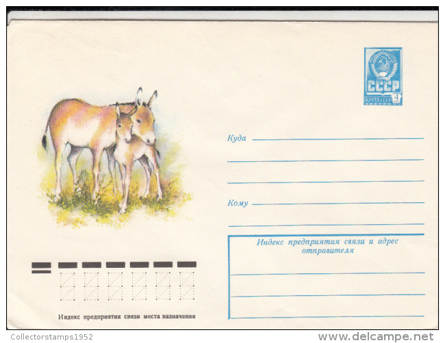 45274- KHULAN, DONKEY, COVER STATIONERY, 1978, RUSSIA-USSR - Burros Y Asnos