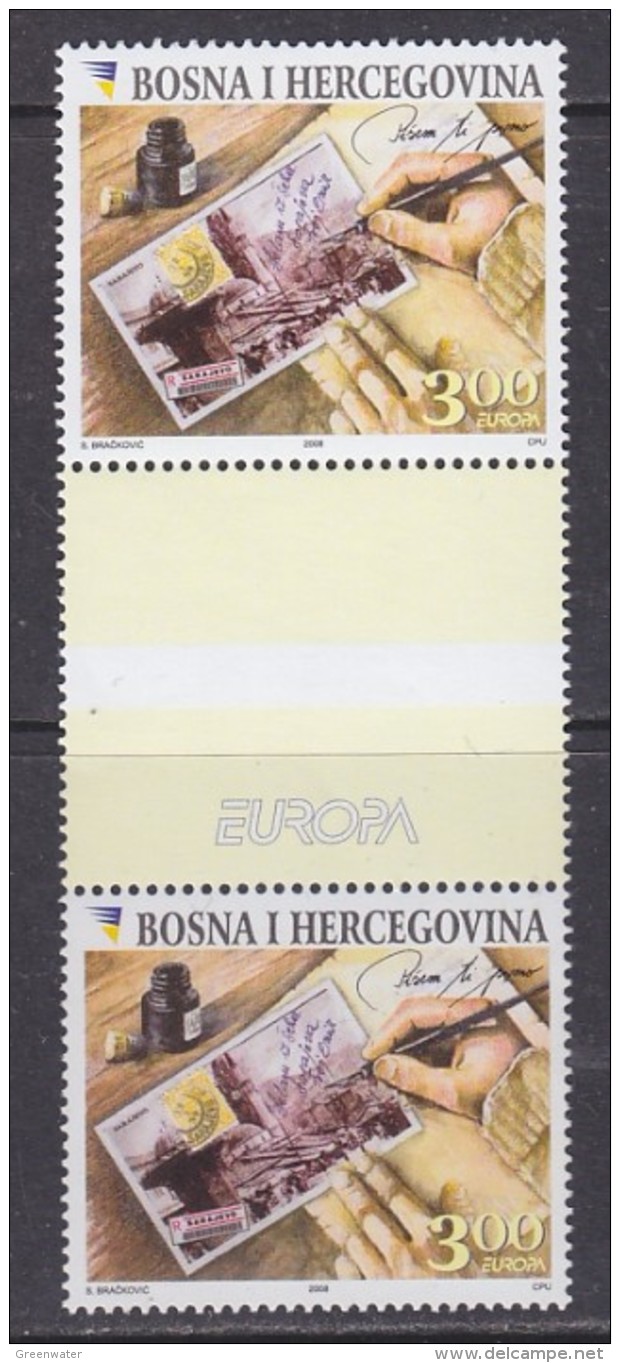 Europa Cept 2008 Bosnia/Herzegovina Sarajevo 3.00M Value Gutter "Europa" In The Middle ** Mnh (31047) - 2008