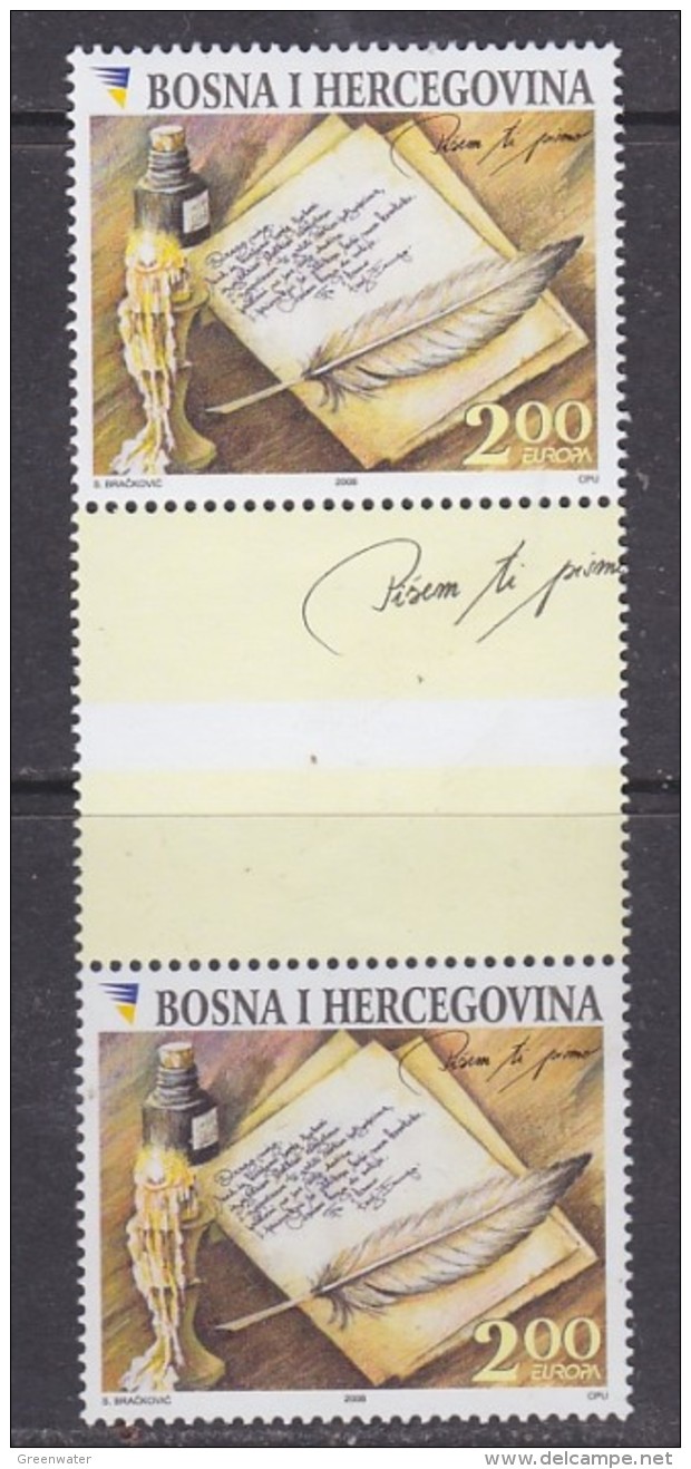 Europa Cept 2008 Bosnia/Herzegovina Sarajevo 2.00M Value Gutter  ** Mnh (31047A) - 2008