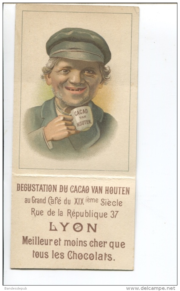 Lyon Rue République Grand Café Du XXe Siècle Cacao VAN HOUTEN Dégustation Tasse Chocolat Homme édenté CHROMO SYSTEME - Van Houten