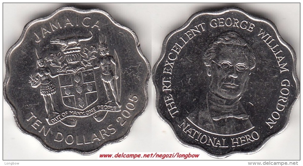 GIAMAICA 10 Dollars 2005 KM#181 - Used - Giamaica