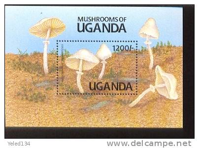 UGANDA  946  MINT NEVER HINGED SOUVENIR SHEET OF MUSHROOMS - Pilze