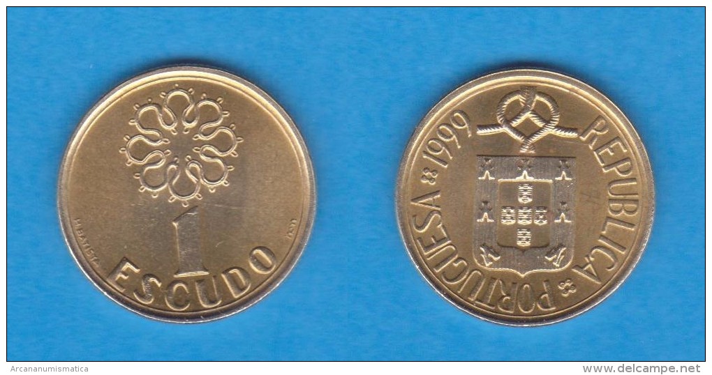 PORTUGAL  1 ESCUDO NIQUEL-LATON   KM#631 1.999  EBC/SC  DL-11.812 - Portugal