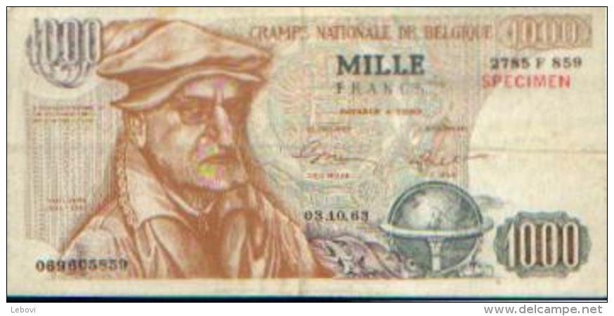 BELGIQUE  Billet De 1000 FR « Théo Lefèvre » - Billet De Propagande électorale » - [ 8] Fakes & Specimens