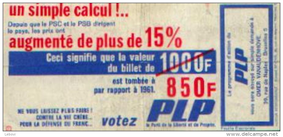 BELGIQUE  Billet De 1000 FR « Théo Lefèvre » - Billet De Propagande électorale » - [ 8] Fakes & Specimens