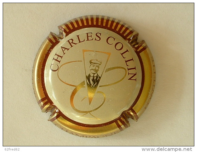 CAPSULE DE CHAMPAGNE - CHARLES COLLIN - STRIES ET TEXTE MARRON ROUGE ? - Autres & Non Classés