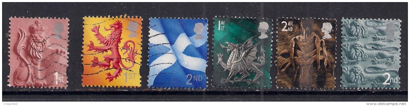 GB 1999 - 2002 QE2 1st & 2nd  6 X Various Regional Stamps. ( 244 ) - Ohne Zuordnung