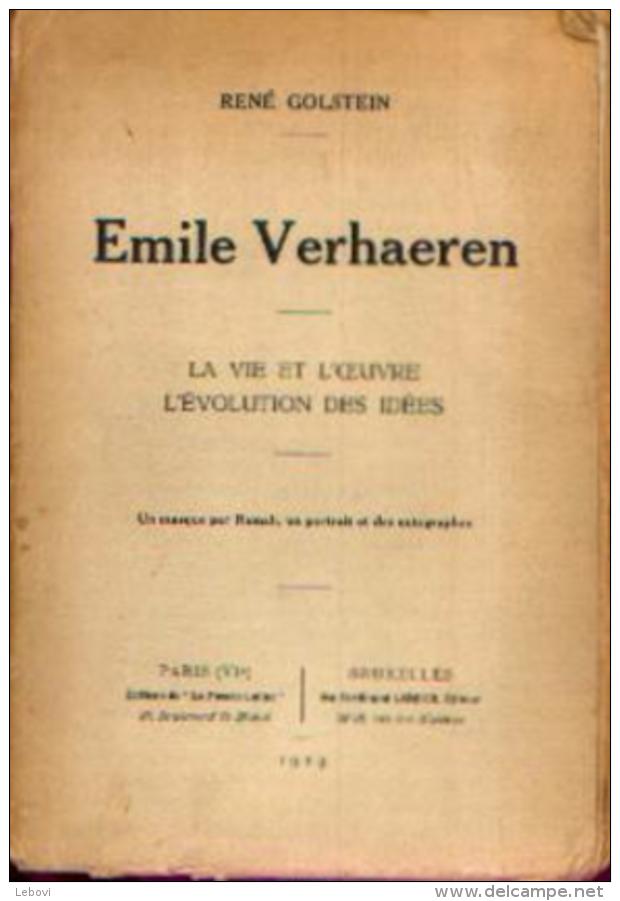 « Emile Verhaeren, La Vie Et L’œuvre - L’évolution Des Idées » GOLSTEIN, R. - Ed. De La Pensée Latine, Paris (1924) - Autres & Non Classés